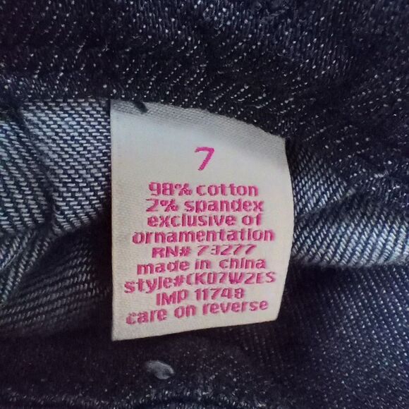 Vintage Candies Pleated Denim Mini Skirt. Sz 7 Studded Double Belt. Y2K side zip - Picture 7 of 10